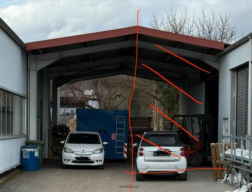 Foto - Überdachter Aussenstellplatz 30m2, 4m hoch