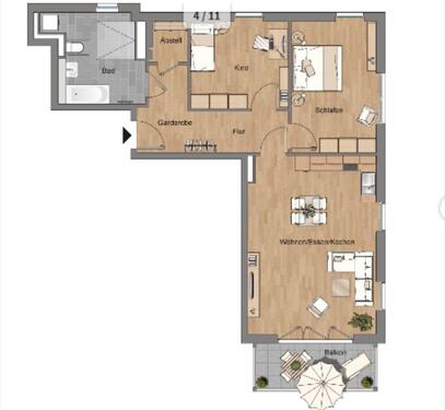 Foto - 3-Zimmer-Wohnung mit Balkon in Braunschweig-Rautheim