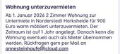 Foto - Biete Wohnung mit Balkon in Norderstedt zur Untermiete