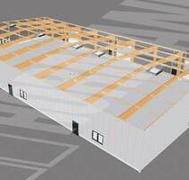 Neubau Lagerhalle mit Fußbodenheizung, 40t-LKW-Zufahrt & Teilbarkeit – Bergtheim bei Würzburg