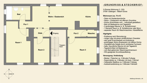 Foto - 3-Zimmer-Wohnung Göttingen-Altdorf Grone, renoviert, ideal für WG