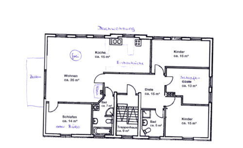 Foto - Wohnung - 4 Zimmer - Poststraße mit Balkon