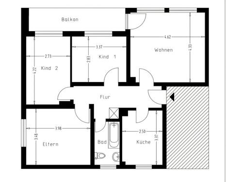 Foto - 4-Zimmer-Wohnung - 999,00 EUR Kaltmiete,