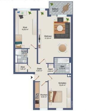 Foto - 3 Zimmer Etagenwohnung zum Kaufen in Brühl