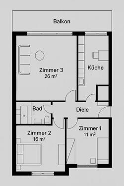 Foto - 3 Zimmer Etagenwohnung zur Miete in Lüdinghausen