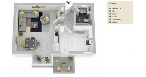 Foto - 1-Zimmer-Wohnung mit Balkon & Einbauküche in Berlin-Karlshorst