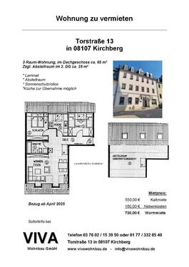 Foto - Etagenwohnung zur Miete in Kirchberg