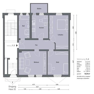 Foto - 3 Zimmer Etagenwohnung zur Miete in Gera