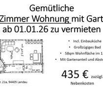 Gemütliche 2 Zimmer Wohnung in Landau - Landau an der Isar