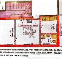 VERMIETE 2-ZIMM.App-32m2-MÜNCHEN U 3