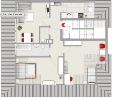 Foto - Schöne 3- Zimmer DG Wohnung - 450,00&nbsp;EUR Kaltmiete, ca.&nbsp; 67,00&nbsp;m&sup2;