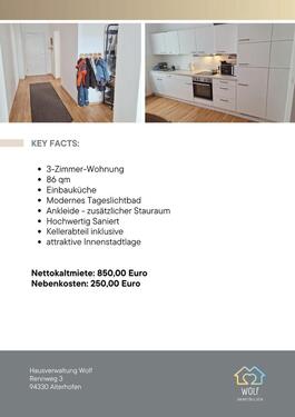 Foto - 3 Zimmer Etagenwohnung zur Miete in Straubing