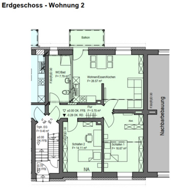 Foto - 3 Zimmer Wohnung 72m² in Krefeld Oppum, WBS mit Einkommensgrenze!