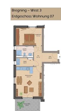 Foto - Moderne 2-Zimmer Neubauwohnung in Husby (Baujahr 2024, KfW-EH40)