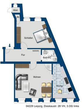 Foto - Etagenwohnung zur Miete in Leipzig