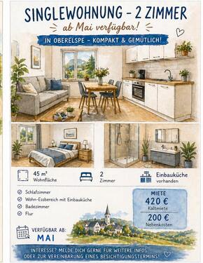 Foto - Wohnung in Oberelspe - 420,00&nbsp;EUR Kaltmiete, ca.&nbsp; 45,00&nbsp;m&sup2;