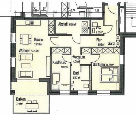 Foto - 3 Zimmer Etagenwohnung in Ibbenbüren