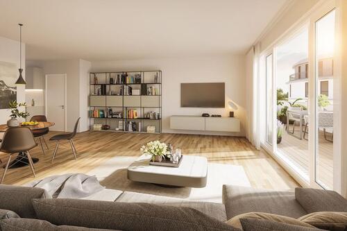 Foto - Luxuriöse Penthouse-Wohnung mit Dachterrasse, 3 Zimmer, 2 Bädern, offene Einbauküche und Tiefgaragenstellplatz