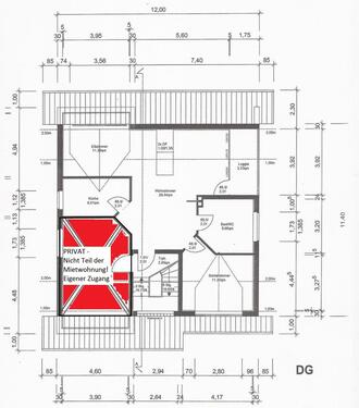 Foto - Dachgeschosswohnung in freistehendem 2-Familienhaus (Sennelager)