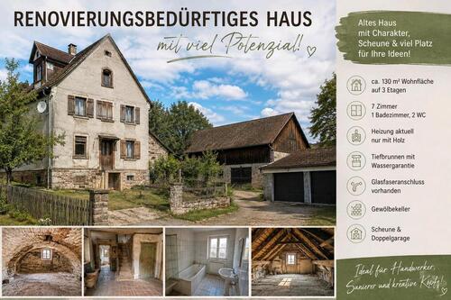 Foto - Renovierungsbedürftiges EFH m. Scheune, Doppelgarage & Potenzial