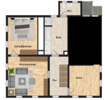Buttenhausen | 79qm | 2 Zimmer Wohnung in charmantem Fachwerkhaus - Münsingen