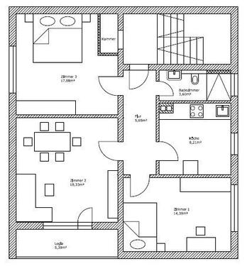 Foto - 3-ZKB-Wohnung zur Miete, Balkon, bei Bedarf Kellerraum