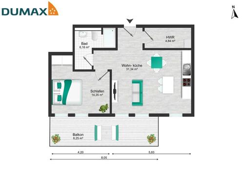 Foto - 2 ZKB-WHG mit Balkon und Traumküche in Twistringen