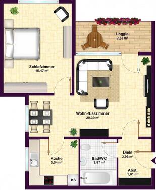 Foto - 2 Zimmer Etagenwohnung zur Miete in Radevormwald