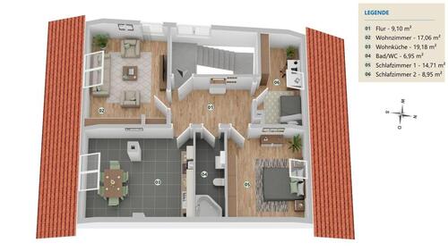 Foto - Renovierte Dachgeschosswohnung mit Moselblick, Gartenanteil & viel Nutzfläche – ab 01.04. frei