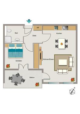 Foto - 2.5 Zimmer Etagenwohnung zur Miete in Recklinghausen