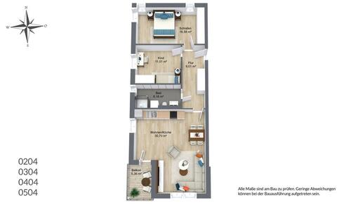 Foto - 3 Zimmer Etagenwohnung zur Miete in Neubrandenburg