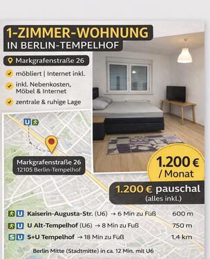 Foto - Einzimmerwohnung in Berlin- Tempelhof