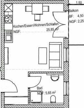 Foto - Etagenwohnung in Oberhausen zur Miete