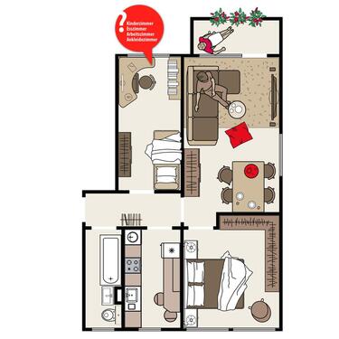 Foto - 3 Zimmer Etagenwohnung zur Miete in Gera