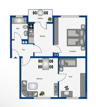 Foto - Wohnung zur Miete mit Einbauküche