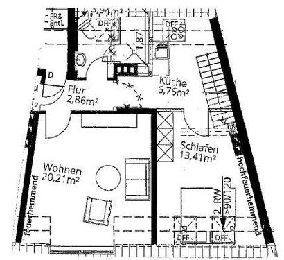 Foto - 2 Zimmer Dachgeschoßwohnung zur Miete in Emmerich am Rhein