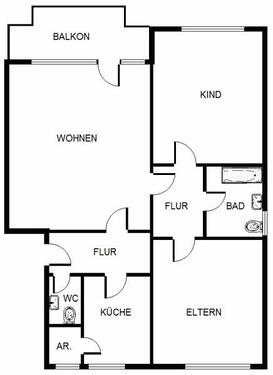 Foto - 3 Zimmer Etagenwohnung zur Miete in Bielefeld