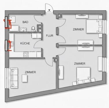 Foto - Frisch Sanierte 3 ZKB im EG in Ludwigshafen- Friesenheim ; ab Mai
