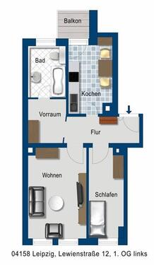 Foto - 2 Zimmer Etagenwohnung zur Miete in Leipzig