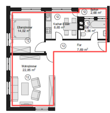 Foto - 2 Zimmer- DG Wohnung in 78224 Singen, zu vermieten