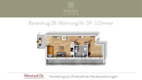 Foto - 1-Zimmer-Wohnung mit Balkon – Hamburg-Tonndorf- Wentzel Dr.