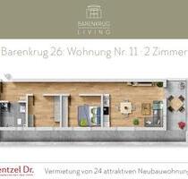 Neubau: 2-Zimmer-Wohnung mit Balkon in ruhiger Lage Farmsen-Berne- Wentzel Dr. - Hamburg Wandsbek