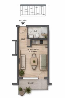 Foto - Provisionfrei! 1-Zi-Wohnung mit Balkon, EBK, Stellplatz in Senden