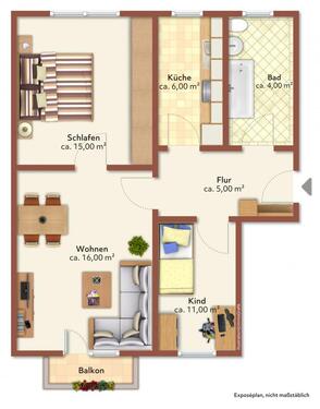 Foto - 3 Zimmer Etagenwohnung zur Miete in Weißwasser (Oberlausitz)