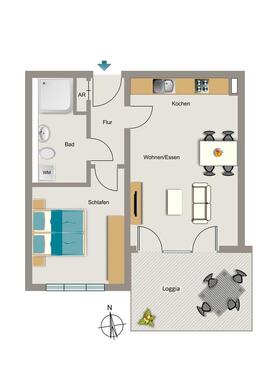 Foto - 2 Zimmer Etagenwohnung zur Miete in Dortmund