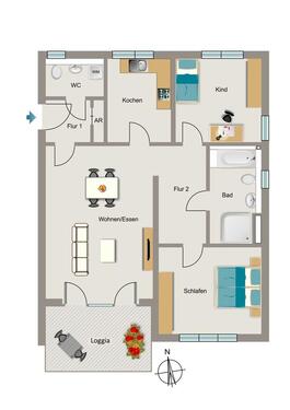 Foto - 3.5 Zimmer Etagenwohnung zur Miete in Dortmund