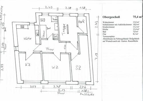 Foto - 19412 Brüel, 3 Raumwohnung mit Küche Bad + großem Garten