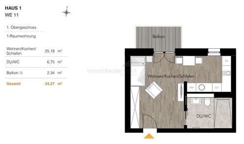Foto - 1 Zimmer Etagenwohnung zur Miete in Chemnitz
