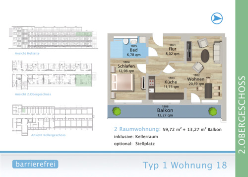 Foto - 2 Zimmer Etagenwohnung in Neubrandenburg