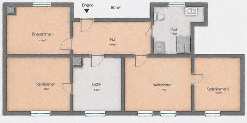 Foto - 4 Zimmer Erdgeschoßwohnung zur Miete in Bördeland